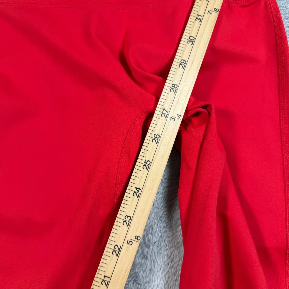 Buffbunny Amor Leggings Women Small Red Lace Up Back High Waist Gym Workout